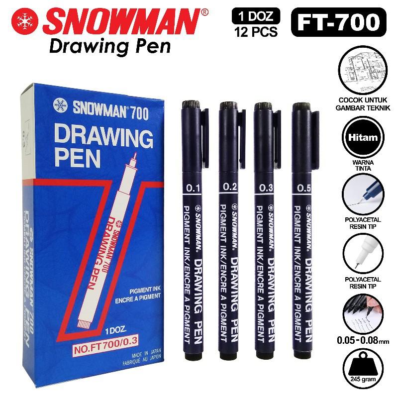 Jual Snowman-Drawing Pen 0.2 Warna Biru